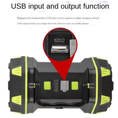 F-262 Yeni G��l� �ift Tarafl� Ta��nabilir Spot Ve I��ldak Usb Powerbank �arjl� Fener