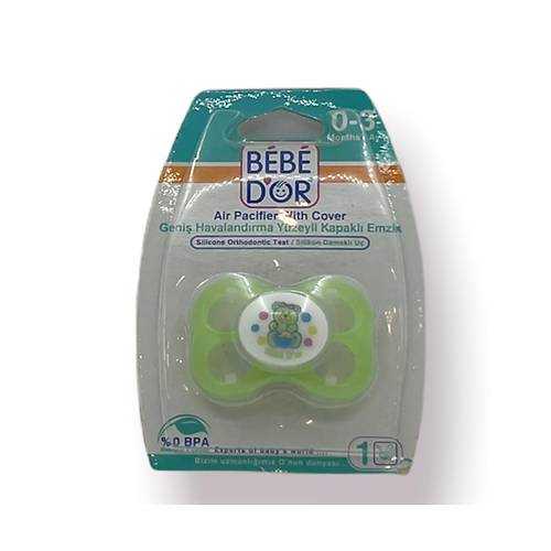 Bebedor Geni Yzeyli Damakl Silikon Emzik (No.1) 0-3 Ay - Yeil
