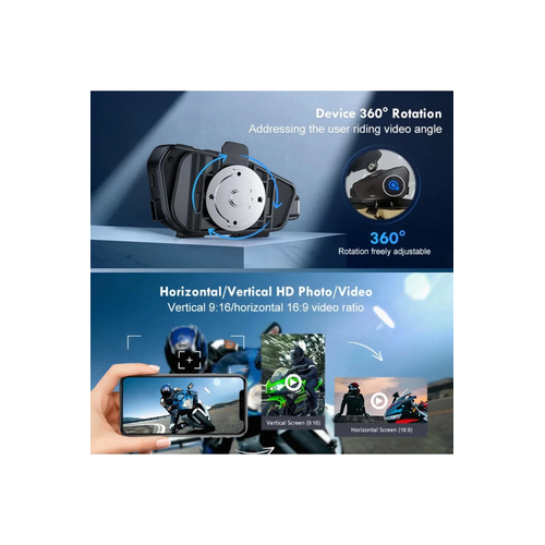 Q28 Motosiklet Kask Bluetooth Kulakl�k 1080p Kamera Interkom Kulakl�k Su Ge�irmez Intercom