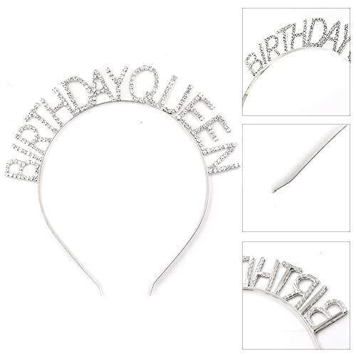 G�m�� Renk Kristal Ta�l� Parlak Birthday Queen Yaz�l� Krali�e Ta� 16x17 Cm