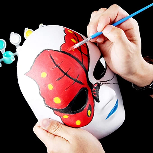 Beyaz Renk Boyanabilir Anonim Tam Y�z Cosplay Maske 24x18 Cm