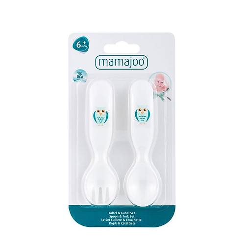 Mamajoo Desenli Ka��k & �atal Seti / Beyaz Bayku�