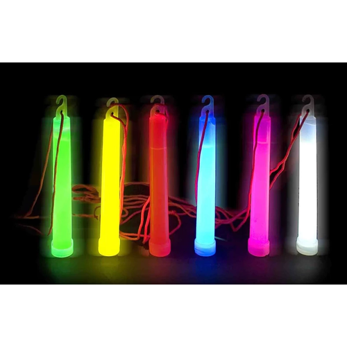 Karanl�kta Yanan As�labilir �p Aparatl� Glow Stick Kolye Glow Stick Lamba 6 Adet 6 Renk 15 Cm