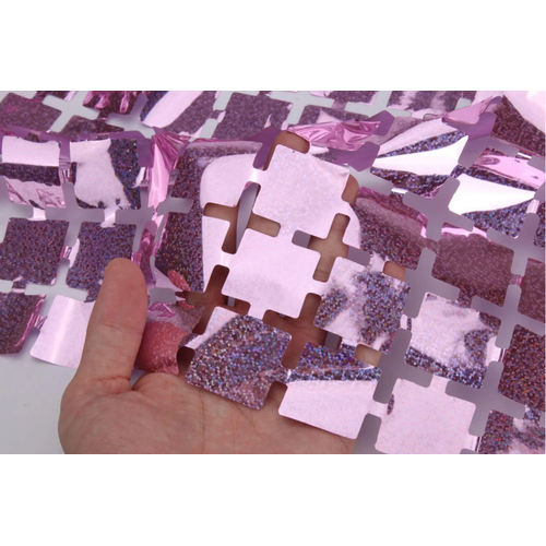 Ekstra Metalize Rose Gold Renk Disko Dikd�rtgen Kesim Kap� Perdesi Dekorasyon 1x2 Metre