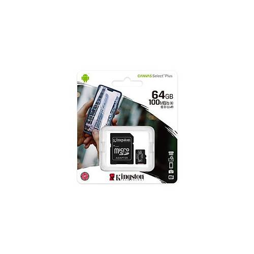 Kingston 64GB microSDXC Canvas Select Plus 100R A1 C10 Card + Adapter