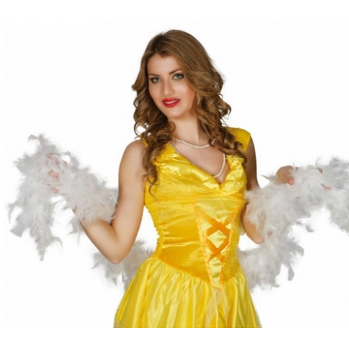 Beyaz Renk Kabar�k T�yl� Otri� Boa Dekorasyon T�y 180 Cm