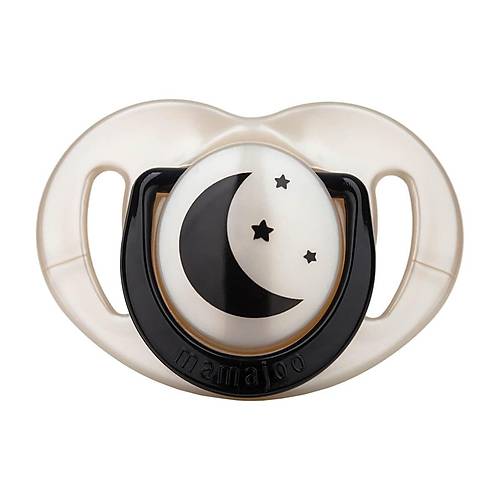 Mamajoo Sterilizasyon & Saklama Kutulu Black & Pearl Desenli kili Ortodontik Emzik Gece & Gndz / 0 Ay+