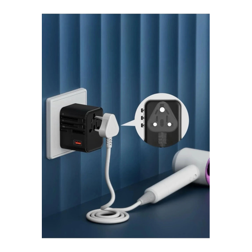 25w Evrensel Seyahat Adapt�r�, Eu/us/uk/au Priz D�n��t�r�c�, 1x Usb, 2x Type-c H�zl� �arj
