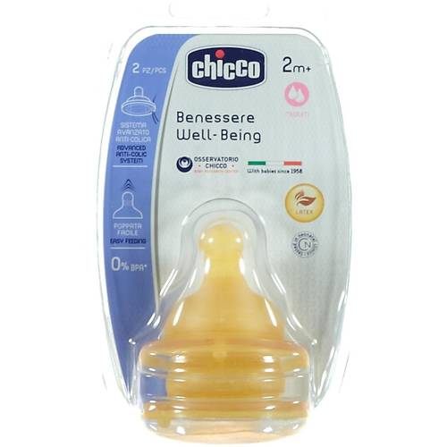 Chicco Biberon Emzi�i 2 ay+2li Orta Ak�� Kau�uk