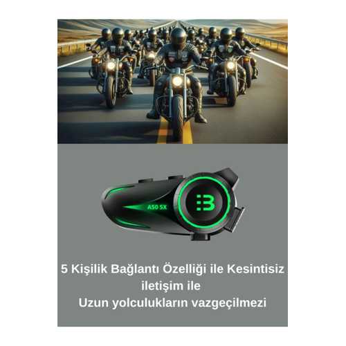 A50 5x Motor Kask Kulakl�k Rgb Bluetooth Motosiklet Kulakl�k Intercom 5 Ki�i E�le�me