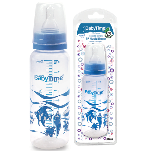 Baby Time Klasik Silikon Kiraz U�lu PP Biberon - 250ml