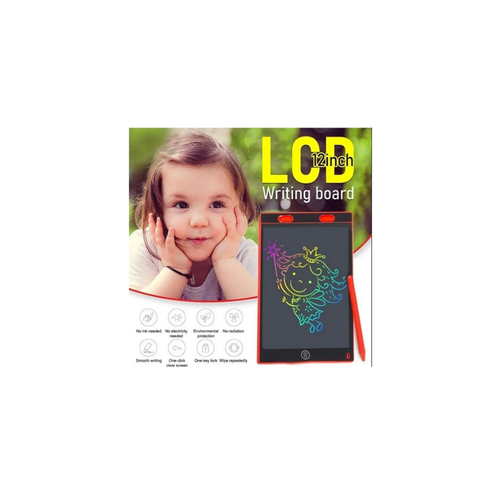 12 Inc Renkli Lcd Grafik Dijital Kalemli �izim Tableti Yaz� Tahta Not Yazma E�itim Tableti K�rm�z�