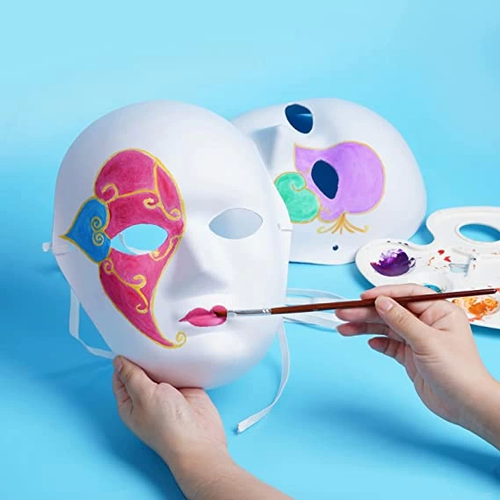Beyaz Renk Boyanabilir Anonim Tam Y�z Cosplay Maske 24x18 Cm