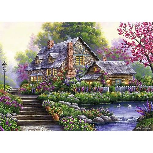 120004646 Romantic Cottage 1000 par�a Ravensburger Puzzle