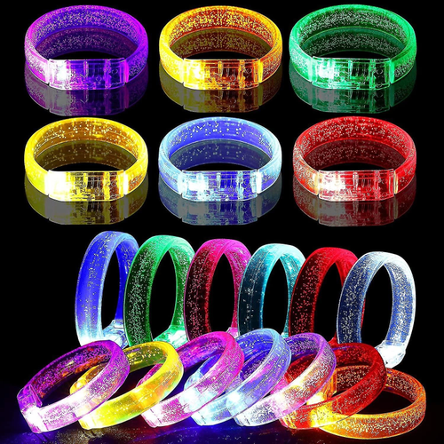 Led I��kl� Pilli I��kl� Rengarenk Kal�n Bileklik I��kl� Bilezik Kar���k Renk 1 Adet