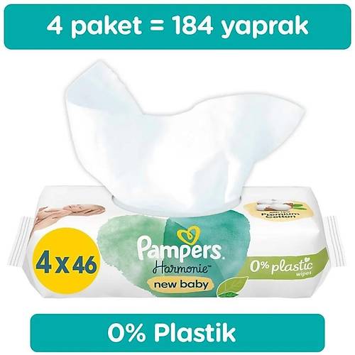 Prima Pampers Harmonie New Baby Yenido�an Islak Havlu 4x46 Adet (184 Yaprak)