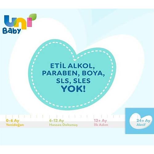 Uni Baby Aktif Sensitive Bebek Islak Mendil 24+ Ay 3x52 Adet