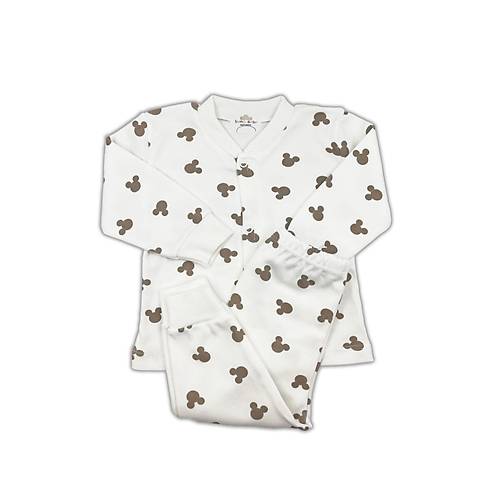 Sema Baby Mickey Mouse Bebek Pijama Takm - Ekru 6-9 Ay