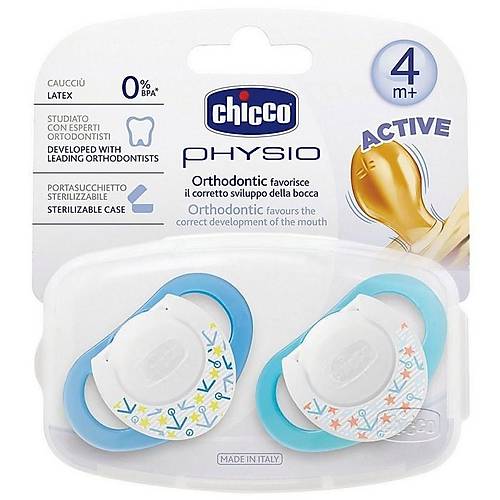 Chicco Physio Kau�uk Emzik +4ay - Mavi