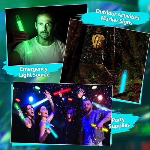 Karanl�kta Yanan As�labilir �p Aparatl� Glow Stick Kolye Glow Stick Lamba 6 Adet 6 Renk 15 Cm