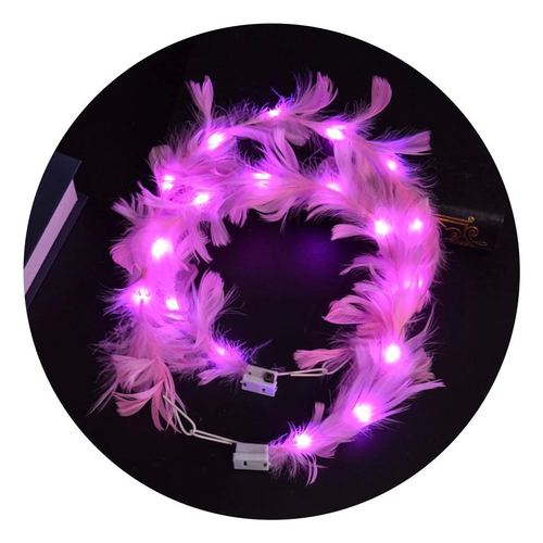Led I��kl� Rengarenk Yanan 3 Fonksiyonlu Otri�li Parti Tac� Pembe Renk 12x12 Cm