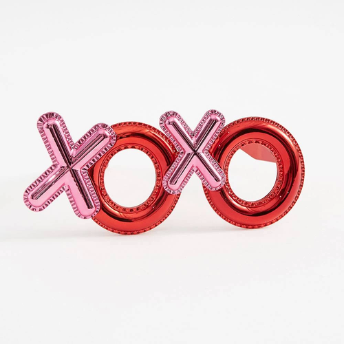 K�rm�z� Renk Xoxo Yaz�l� Parti G�zl��� 17x7 Cm