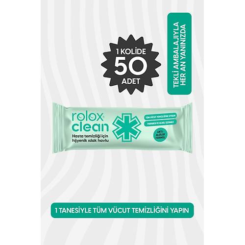 Clean - 50 Paket � Hasta Temizli�i I�in Hijyenik Islak Havlu