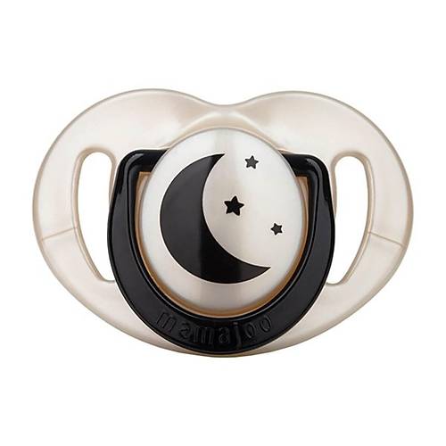 Mamajoo Sterilizasyon & Saklama Kutulu Black & Pearl Desenli kili Ortodontik Emzik Gece & Gndz / 6 Ay+