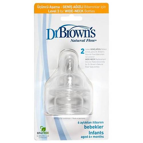 Dr. Brown's Y Kesim Geni� A��z Biberon Emzi�i (2 Adet)