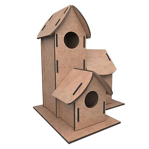 5269 Kumtoys Boyanabilir 3'l� Ku� Evi - Bird House