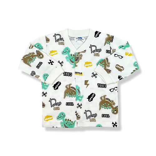 Sema Baby Sevimli Dino Bebek Pijama Takm 0-3 Ay ( Yeil - Kahve )