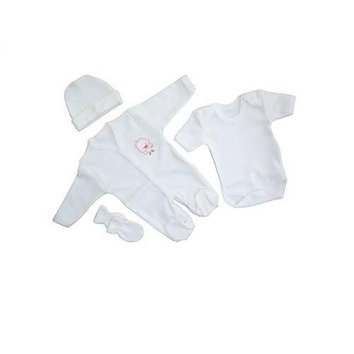 Sema Bebe 4 l� Premature Tulumlu Set - Beyaz