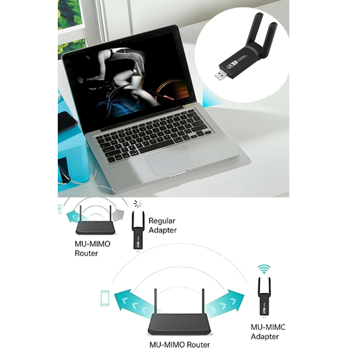 Dual Band Ac1200 Usb 3.0 Adapt�r Kablosuz Wifi Y�kseltici