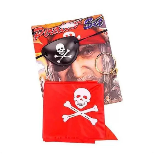 Korsan Bandana Korsan G�z Maskesi Ve Korsan K�pesi 3 L� Kost�m Seti