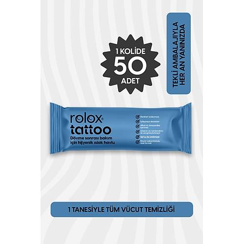 Tattoo - 50 Paket - D�vme Sonras� Bak�m I�in Hijyenik Islak Havlu
