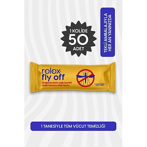 Fly Off - 50 Paket - Sinek ve Kene Kovucu Islak Havlu