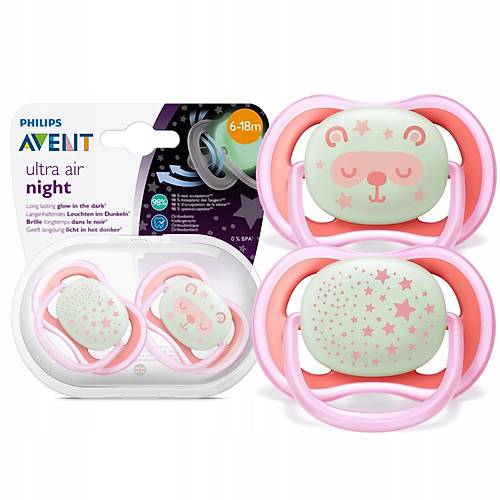 Philips Avent SCF376/22 Ultra Air Night Karanlkta Parlar Gece Emzii 6-18 ay Kz