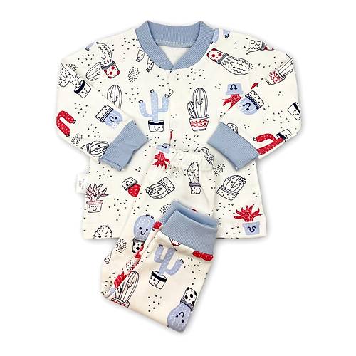Sema Baby Sleeper Cactus Bebek Pijama Takm 0-3 Ay - Mavi