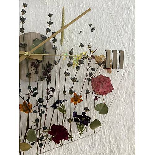 PELNCE - iekli Sekizgen Epoksi Duvar Saati (zel Tasarm - Tek retim - Versiyon I) - 30 cm