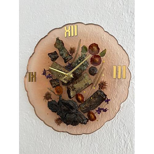 PELNCE - Doal Aa Kabuklu Epoksi Duvar Saati (zel Tasarm - Tek retim - Versiyon III) - 30 cm