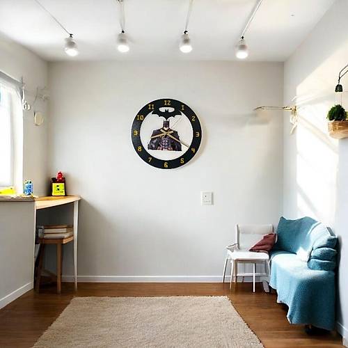 PELNCE KIDS - Batman Temal Ahap ocuk Odas Duvar Saati - 40 cm