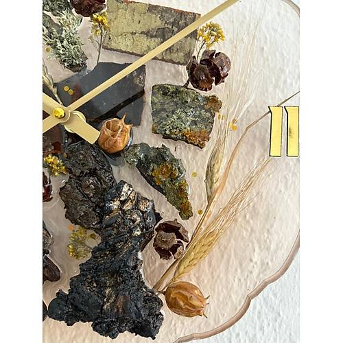 PELNCE - Doal Aa Kabuklu Epoksi Duvar Saati (zel Tasarm - Tek retim - Versiyon IV) - 30 cm