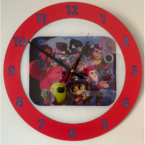 PELNCE KIDS - Brawl Stars Temal ocuk Odas Duvar Saati - 40 cm