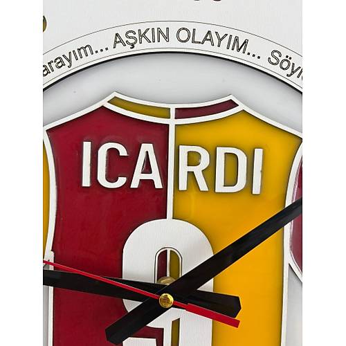 PELNCE - Icardi Akn Olaym - Taraftar Duvar Saati (Ahap & Epoksi) - 40 cm