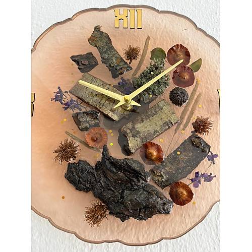 PELNCE - Doal Aa Kabuklu Epoksi Duvar Saati (zel Tasarm - Tek retim - Versiyon III) - 30 cm