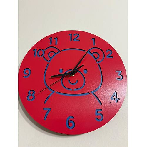 PELNCE KIDS - Ayck Temal Ahap ocuk Odas Duvar Saati - 30 cm