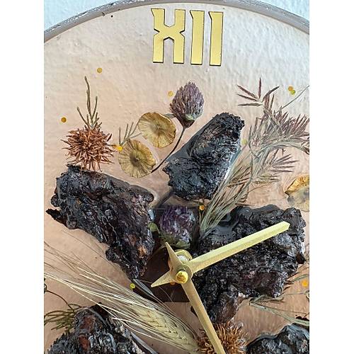 PELNCE - Doal Aa Kabuklu Epoksi Duvar Saati (zel Tasarm - Tek retim - Versiyon I) - 30 cm