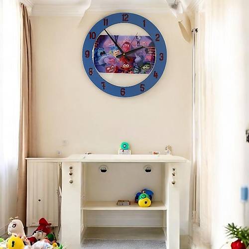 PELNCE KIDS - Inside Out (Ters Yz) Temal ocuk Odas Duvar Saati - 40 cm