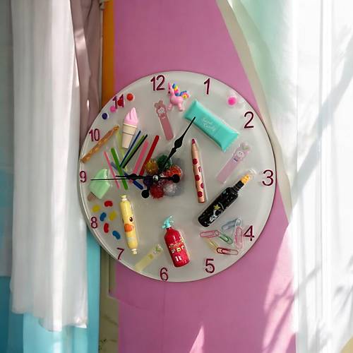Epoksi Reine Duvar Saati - ocuk Odas - ap : 30 cm