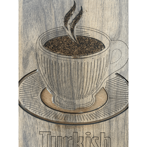 Ahap Desenli Epoksi Reine Kaplamal Tablo - Trk Kahvesi